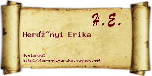 Herényi Erika névjegykártya